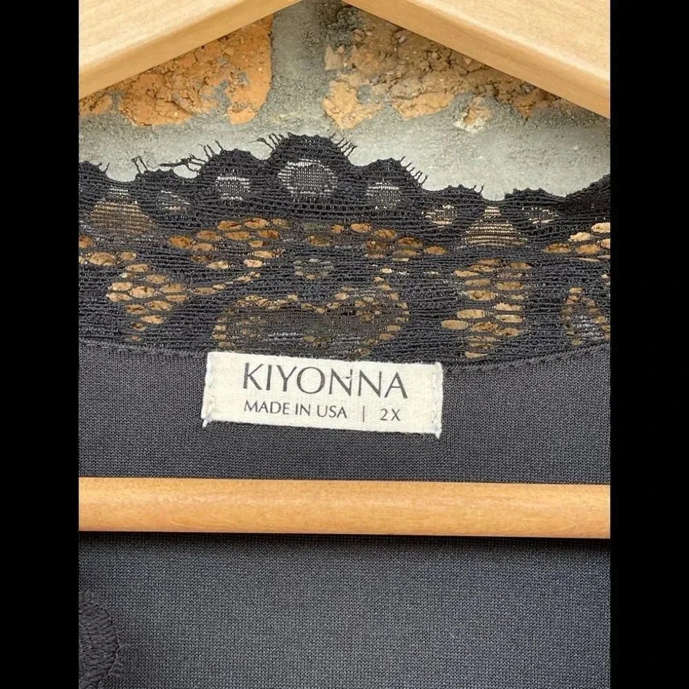 Kiyonna Mademoiselle Lace Dress - Onyx 2 X - Picture 7 of 11